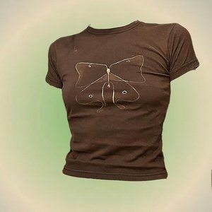 Brown butterfly/moth baby tee 🤎 Size S